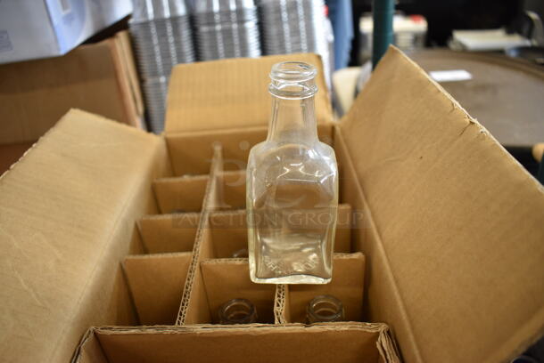 Box of 12 BRAND NEW Liquid Condiment Bottles w/ Lid. 2x2x5