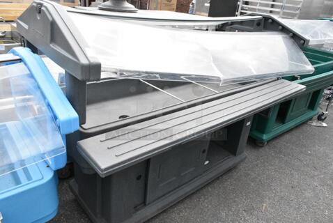 Cambro Gray Poly Portable Buffet Station w/ Sneeze Guard on Commercial Casters. 