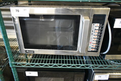 2020 Amana RCS10TS Stainless Steel Commercial Countertop Microwave Oven. 120 Volts, 1 Phase. 