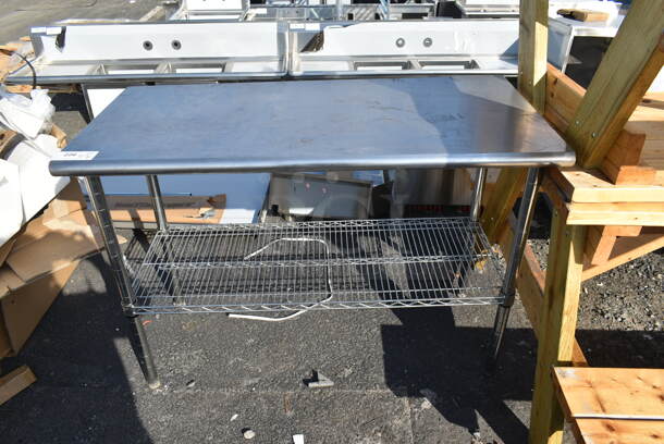 Stainless Steel Table w/ Wire Under Shelf.