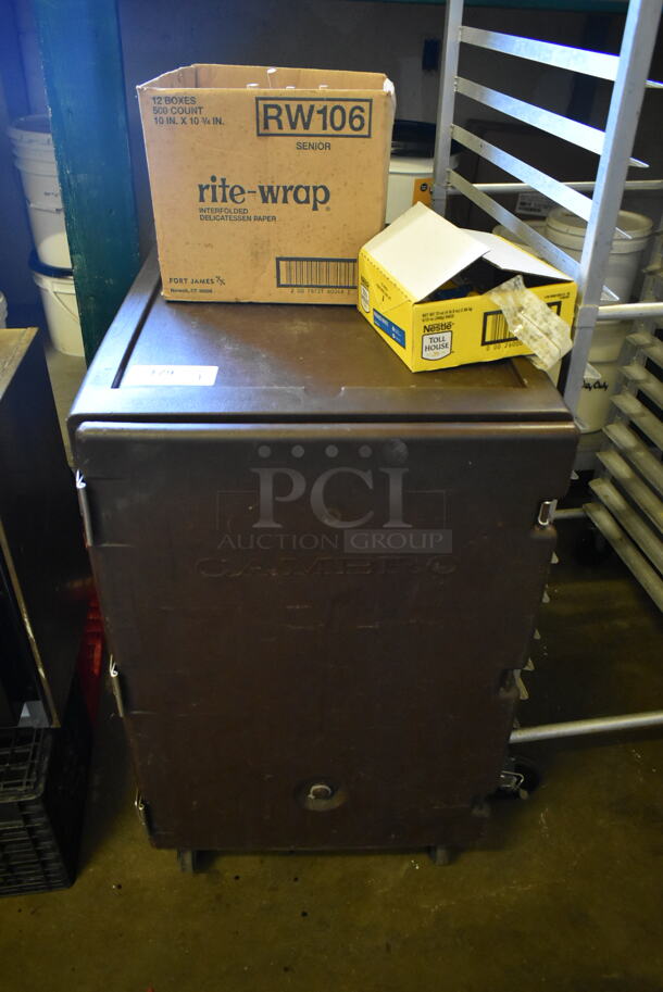 Poly Insulated Food Case on Commercial Casters. (hallway)