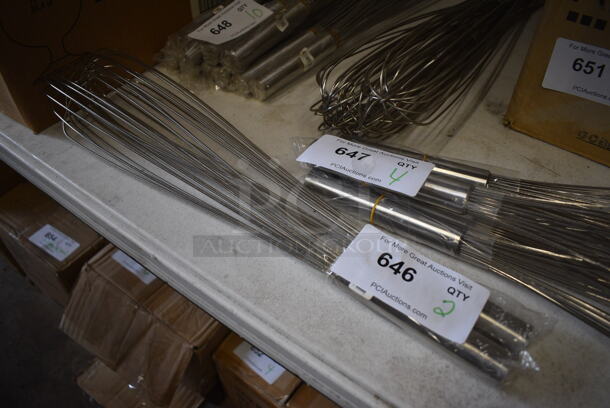 2 BRAND NEW! Stainless Steel Whisks. 19.5". 2 Times Your Bid!