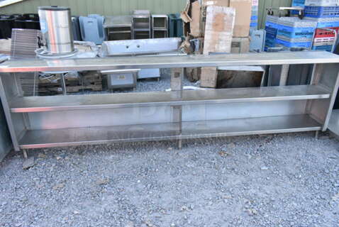 Stainless Steel Counter w/ 2 Under Shelves. 