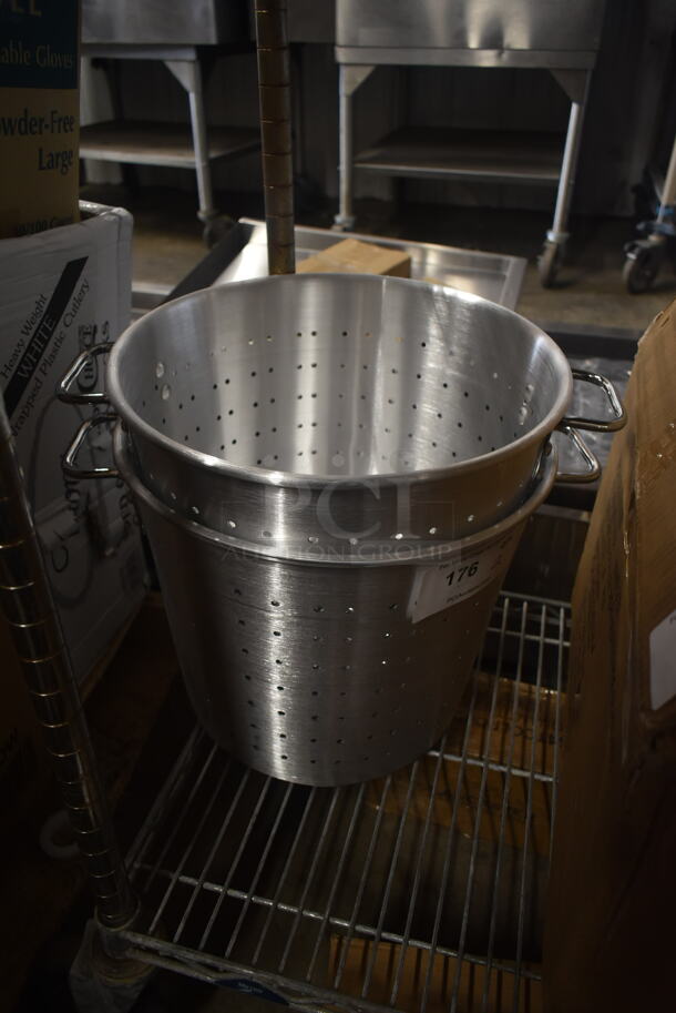 2 BRAND NEW SCRATCH AND DENT! Metal Steamer Pots. 2 Times Your Bid!