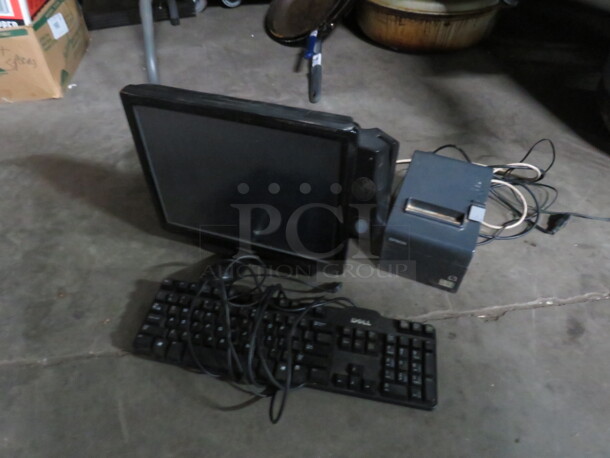 One SAMS4S POS #SPT-4500, 1 Epson Thermal Printer # TM-T20, And 1 Dell Keyboard With Mouse. 