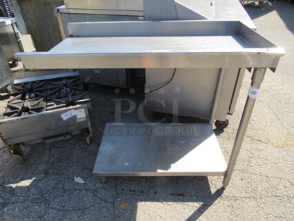 One Stainless Steel Clean Side Dishwasher Table With Under Shelf. 44.5X25X36
