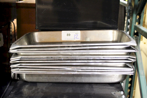 AMAZING! Stainless Steel Full Size Hotel Pans, 2-1/2" Deep. 12x Your Bid