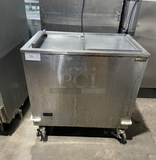 Silver King All Stainless Steel Commercial Reach Down Ice Cream Chest Freezer! On Commercial Casters!