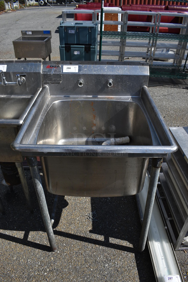 Eagle Stainless Steel Commercial Single Bay Sink. 29x31x44. Bays 24x24x13