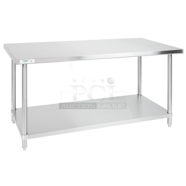 BRAND NEW SCRATCH AND DENT! Regency 600TS3072S 30" x 72" 16-Gauge 304 Stainless Steel Commercial Work Table with Undershelf