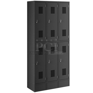 BRAND NEW SCRATCH AND DENT! Regency 600LC32125AK Black Metal 6 Cubby Locker. 