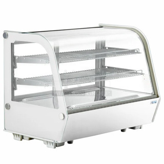 BRAND NEW SCRATCH AND DENT! Avantco 360BCC35HCW 34 1/5" White Refrigerated Countertop Bakery Display Case with LED Lighting. See Pictures for Broken Glass. 115 Volts, 1 Phase. 