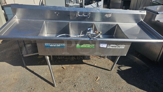 Stainless Steel 3 Compartment Sink