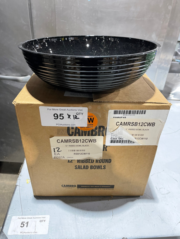 NEW! IN THE BOX! Cambro 12" Round Ribbed Salad Bowls! 12x Your Bid!