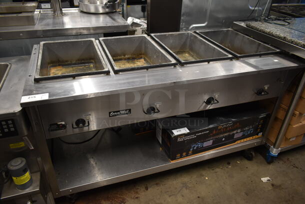 Vollrath ServeWell 38204 Stainless Steel Commercial Electric Powered 5 Well Steam Table w/ Under Shelf. 120 Volts, 1 Phase. Tested and Working!