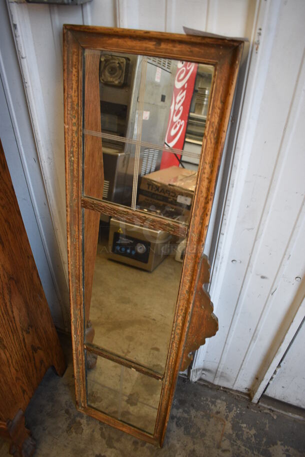 ANTIQUE! Wooden Framed Mirror. Goes GREAT w/ Lot 51! 45.5x1x15.5