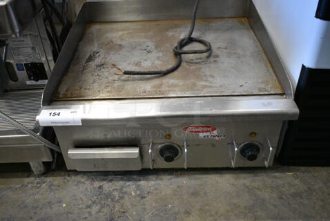 Fleetwood EG618 Stainless Steel Commercial Countertop Electric Powered Flat Top Griddle. 220 Volts. 