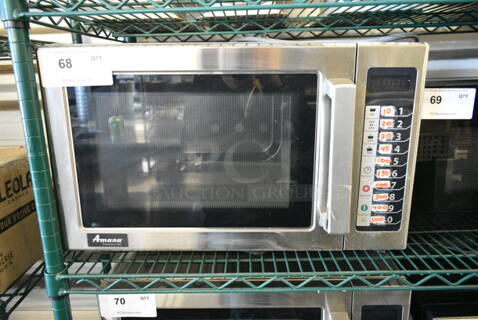 2020 Amana RCS10TS Stainless Steel Commercial Countertop Microwave Oven. 120 Volts, 1 Phase. 