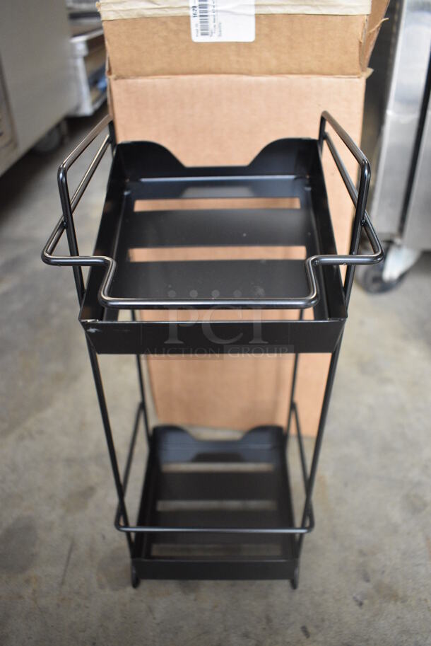 BRAND NEW IN BOX! Black Metal 2 Tier Stand. 6.5x8.5x16