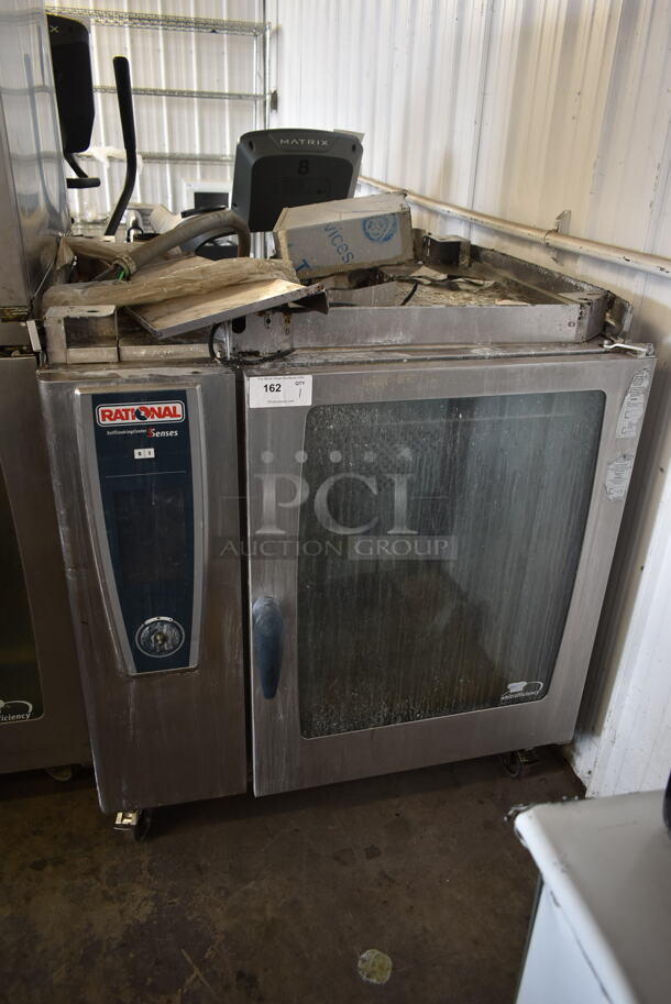 Rational SCC WE 102 Stainless Steel Commercial Combitherm Self Cooking Center Convection Ovens on Commercial Casters. 480 Volts, 3 Phase.