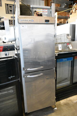 Beverage Air HF1HC-1HS-18 Stainless Steel 2 Half Size Door Reach In Freezer. 115 Volts, 1 Phase. 