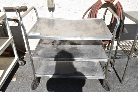 Metal 3 Tier Cart on Commercial Casters. (out back)