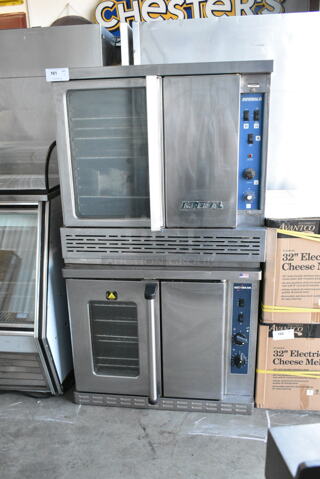 2 Imperial/Alto Shaam Stainless Steel Commercial Natural Gas Powered Full Size Convection Oven w/ View Through Door, Solid Door and Metal Oven Racks. 2 Times Your Bid! 