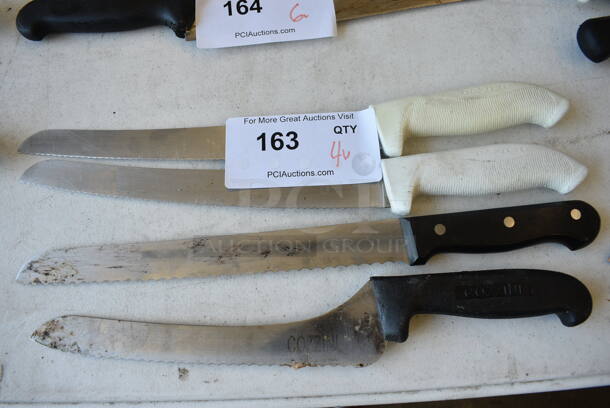 4 Various Stainless Steel Serrated Knives. Includes 15". 4 Times Your Bid!