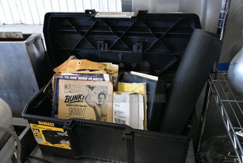 ALL ONE MONEY! Lot of DeWalt Black Poly Tool Box w/ Contents. 