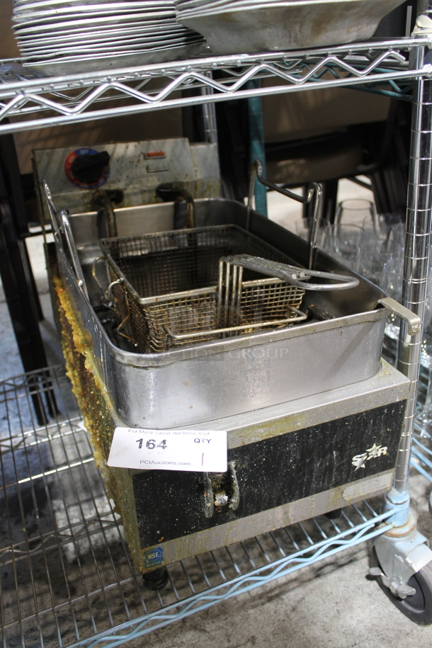 Star BBA Stainless Steel Commercial Countertop Electric Powered Single Bay Fryer w/ Metal Fry Basket. 220/240 Volts, 1 Phase.