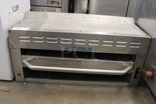 Bakers Pride BPSBi-36N Stainless Steel Commercial Natural Gas Powered Cheese Melter. Tested and Working!