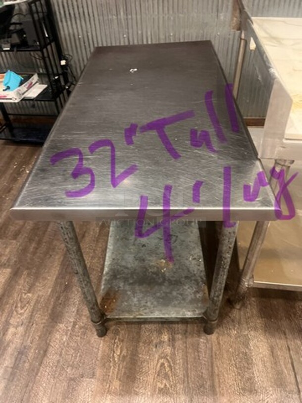 Stainless Steel Prep Table W/Under Shelf Storage
4'x2'x2'9"