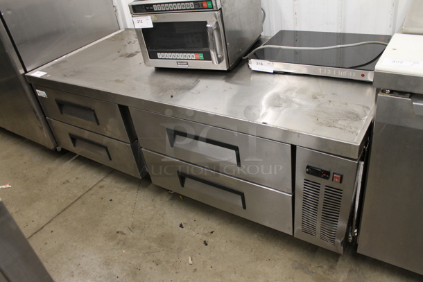 Avantco 178CBE72HC Stainless Steel Commercial 4 Drawer Chef Base on Commercial Casters. 115 Volts, 1 Phase. Tested and Working!