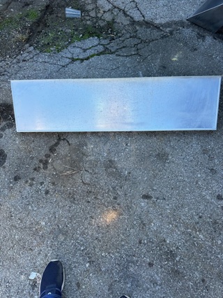 One Aluminum Wall Mount Shelf With Brackets. 48X12X12