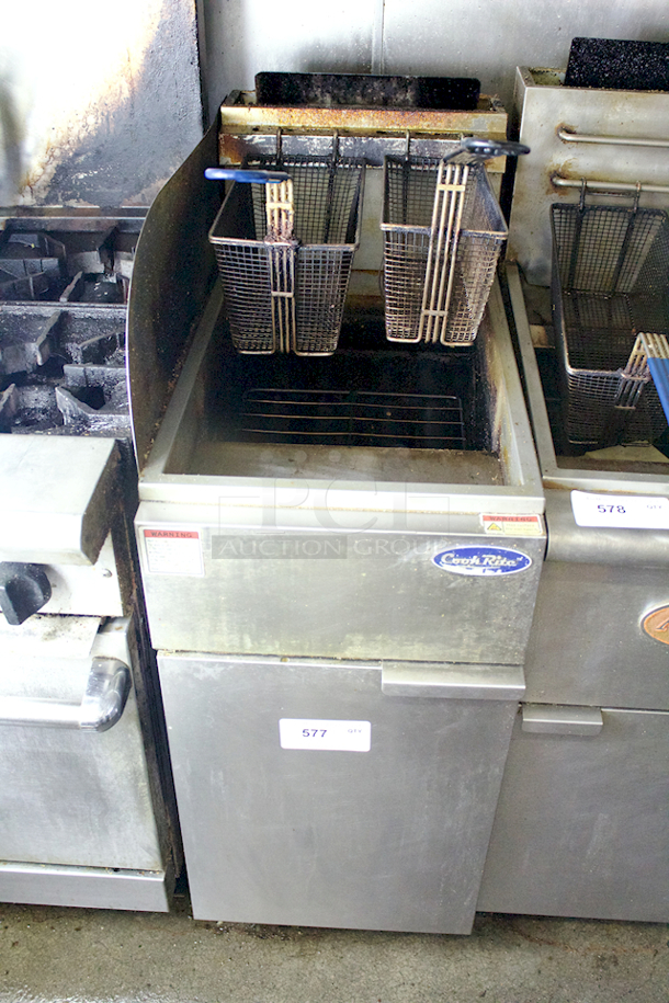 AWESOME! Atosa CookRite 50 lb Heavy Duty Gas Fryer, 136,000 BTU, Commercial Casters, Natural Gas. 16x30x44