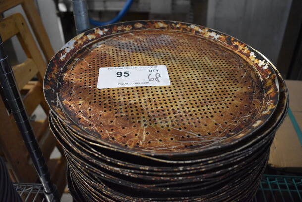 68 Metal Perforated Round Baking Pans. 13.25x13.25x1. 68 Times Your Bid!