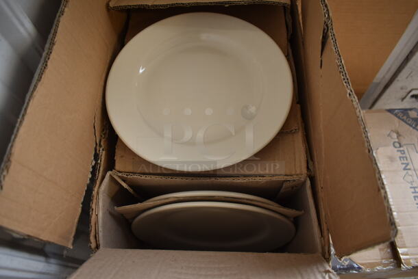 3 Boxes of 24 White Ceramic Plates. 3 Times Your Bid!