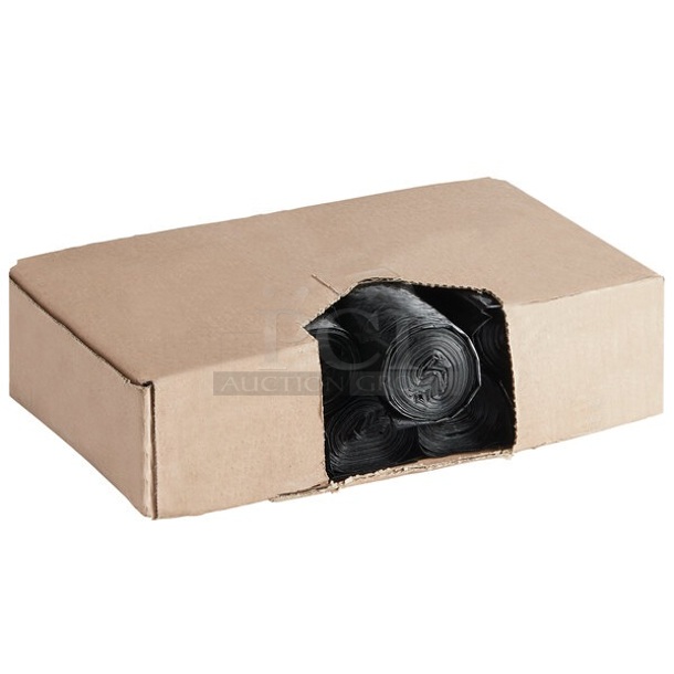 BRAND NEW! Lavex 5014046XXH 45 Gallon 3 Mil 40" x 46" Low Density Heavy-Duty Industrial Contractor Black Trash Bag / Can Liner - 50/Case
