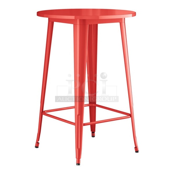 BRAND NEW SCRATCH AND DENT! Lancaster Table & Seating 164BA30RDRED Alloy Series 30" Round Ruby Red Bar Height Outdoor Table