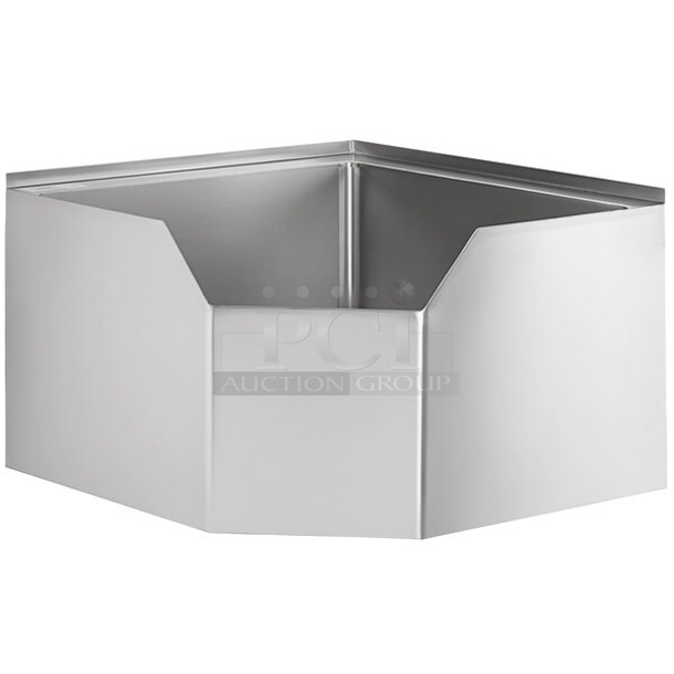 BRAND NEW SCRATCH AND DENT! Regency 600SM242412C 16-Gauge Stainless Steel One Compartment Corner Mop Sink with Notched Front - 24" x 24" x 12" Bowl
