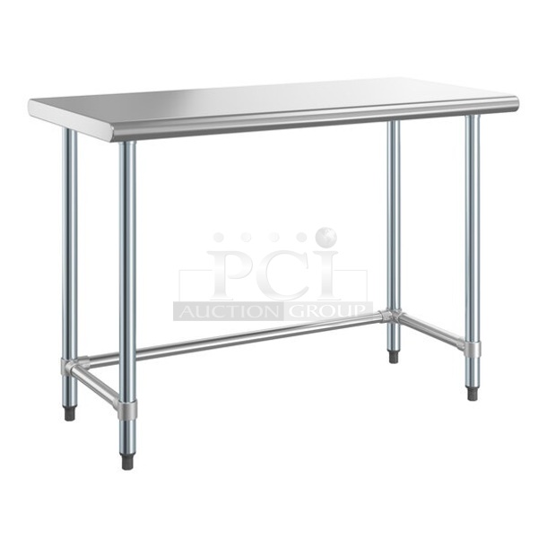 BRAND NEW SCRATCH AND DENT! Steelton 522ETOB2448 24" x 48" 18-Gauge 430 Stainless Steel Open Base Work Table