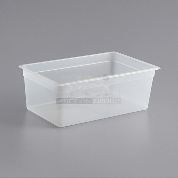 3 Boxes of 12 BRAND NEW IN BOX! Vigor 247FP118PP Full Size 8" Deep Translucent Polypropylene Food Pan. 3 Times Your Bid!