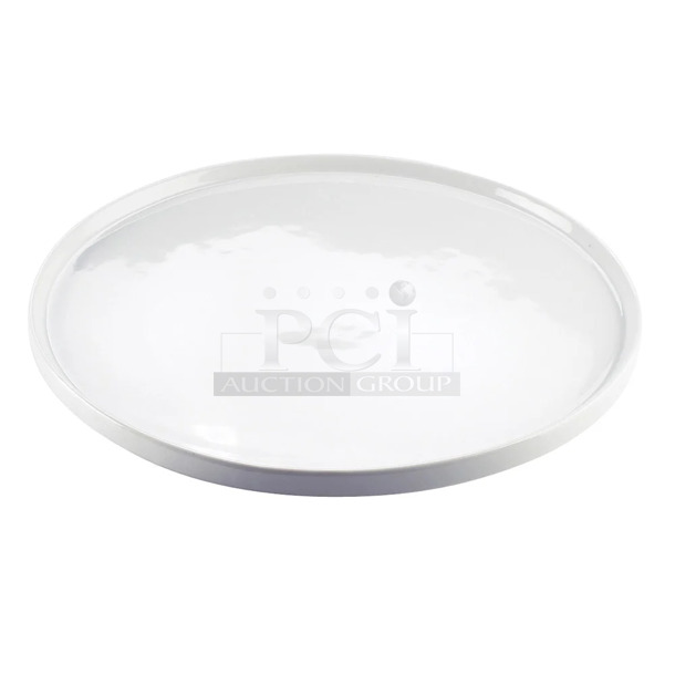 5 BRAND NEW! Cal-Mil PP1167 White Porcelain 12-3/4" Round Gourmet Display Platter. 5 Times Your Bid!