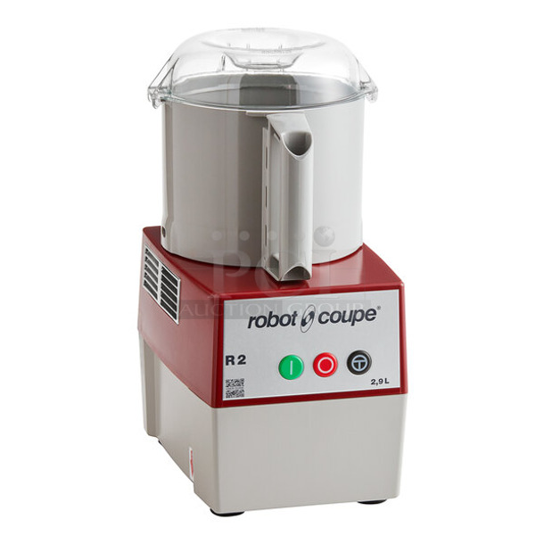 BRAND NEW SCRATCH AND DENT! Robot Coupe R2B Metal Commercial Countertop Food Processor w/ Bowl, Lid and S Blade. 120 Volts, 1 Phase. Tested and Working!