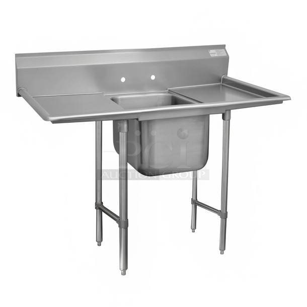 BRAND NEW! Advance Tabco 93-21-20-18RL Stainless Steel Single Bay Sink. Bay 20x20x13. Drain Boards 16x25 - Item #1127276