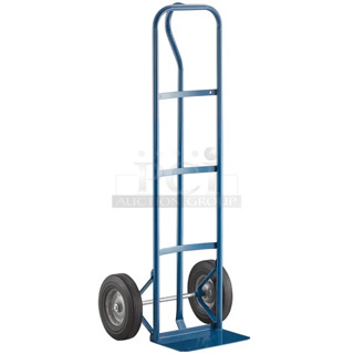 BRAND NEW SCRATCH AND DENT! 503HDTH600BL Lavex 600 lb. Blue Hand Truck With 10" Solid Rubber Wheels. May Be Missing Pieces.