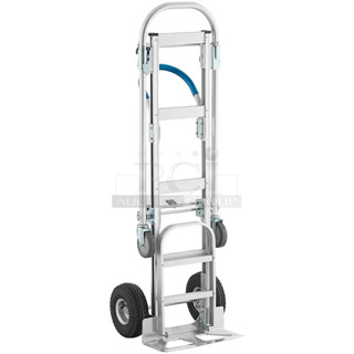 BRAND NEW SCRATCH AND DENT! HS-1018 Lavex 750 lb. 2-in-1 Convertible Hand Truck with Nose Plate and Pneumatic Wheels. May Be Missing Pieces.