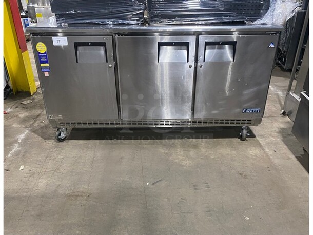 EVEREST Stainless Steel 3 Door Undercounter/Worktop Freezer!  Model ETBF3 Serial BTBF315120014 115V/60Hz/1 Phase