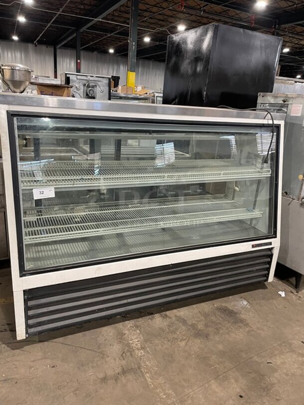 True Commercial Refrigerated Display Case/Merchandiser! With Front Slanted Glass! With Double Rear Sliding Glass Doors! 115V 1 Phase! Model: TSID-72-3 SN: 1-4377737! - Item #1146539