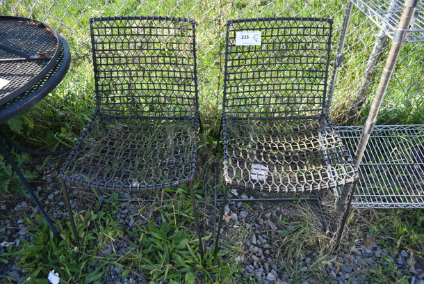 2 Metal Mesh Black Patio Chairs. 2 Times Your Bid!